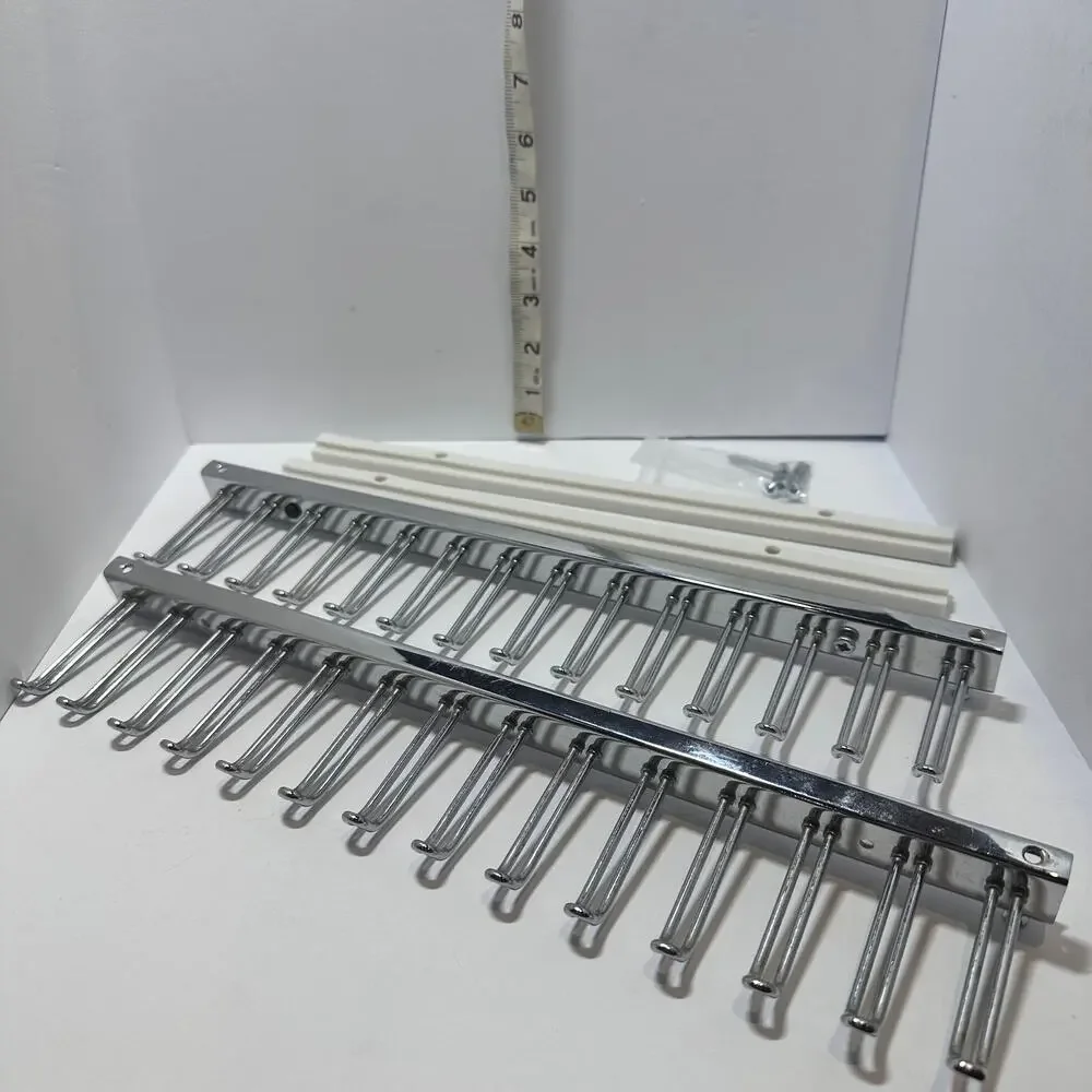 Closet Made Chrome Shiny Silver Tie Belt Scarf Rack Organization Set of 2